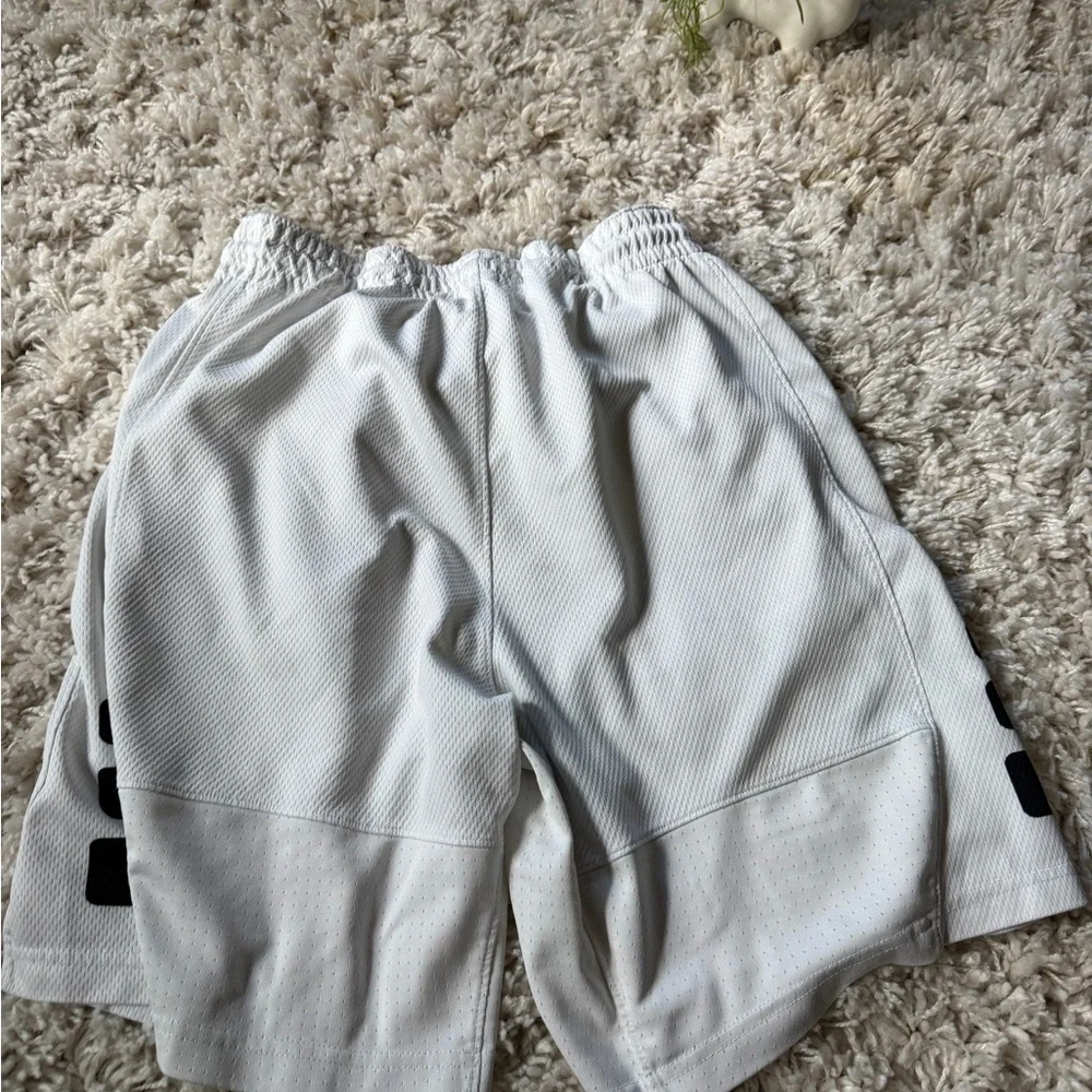 Nike Men's Athletic basketball Shorts in White with Black Details
